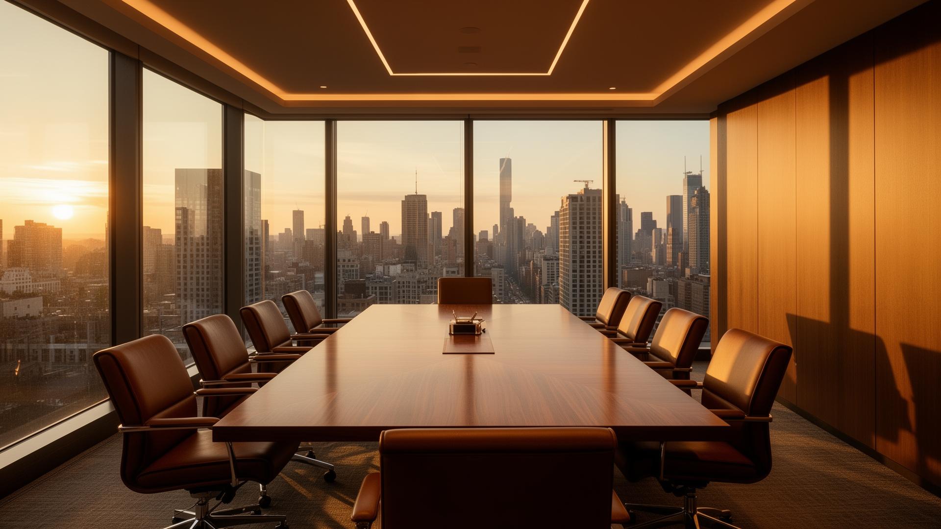 Modern executive boardroom